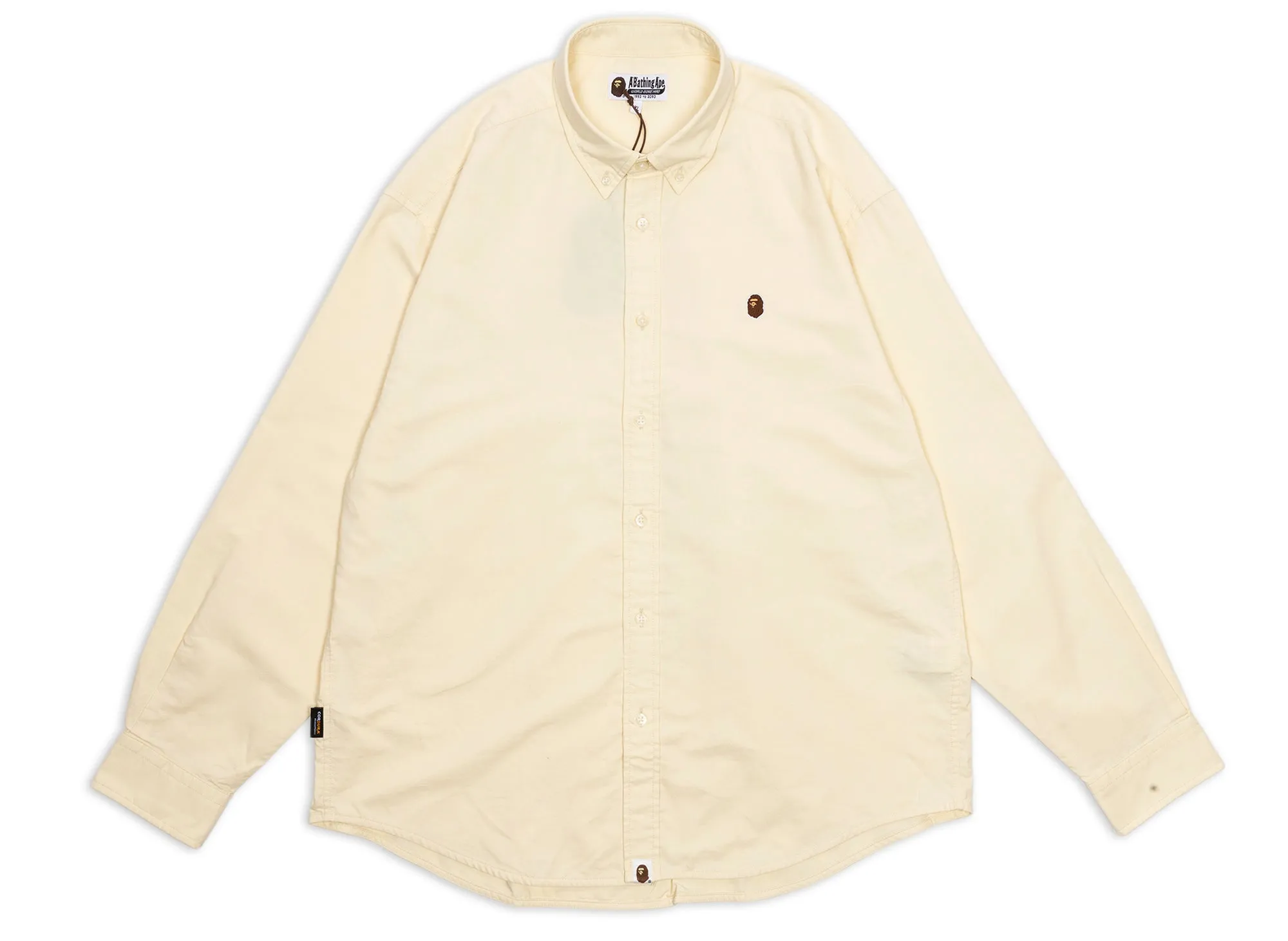 A Bathing Ape One Point Oxford L/S Shirt in Beige xld