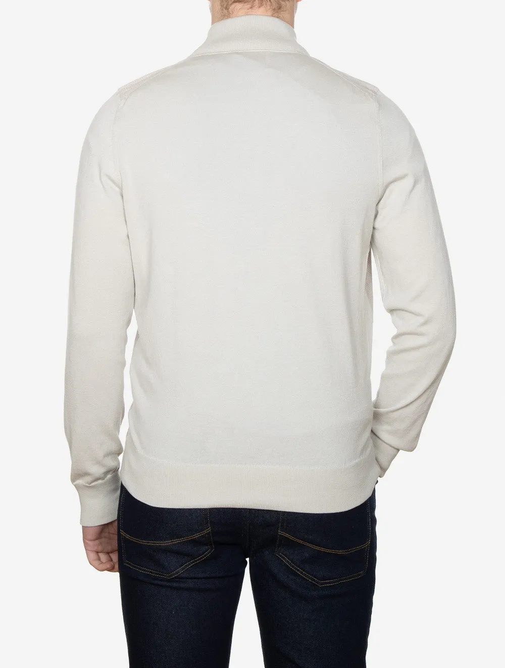 Alcantara & Cotton Zip Through Jacket Beige