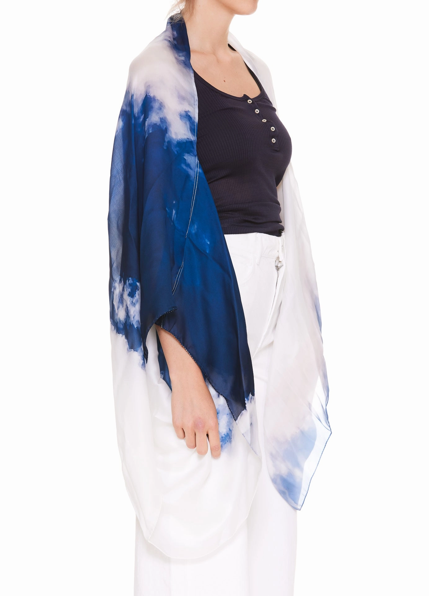 Alexander McQueen Tie-Dye Print Cape