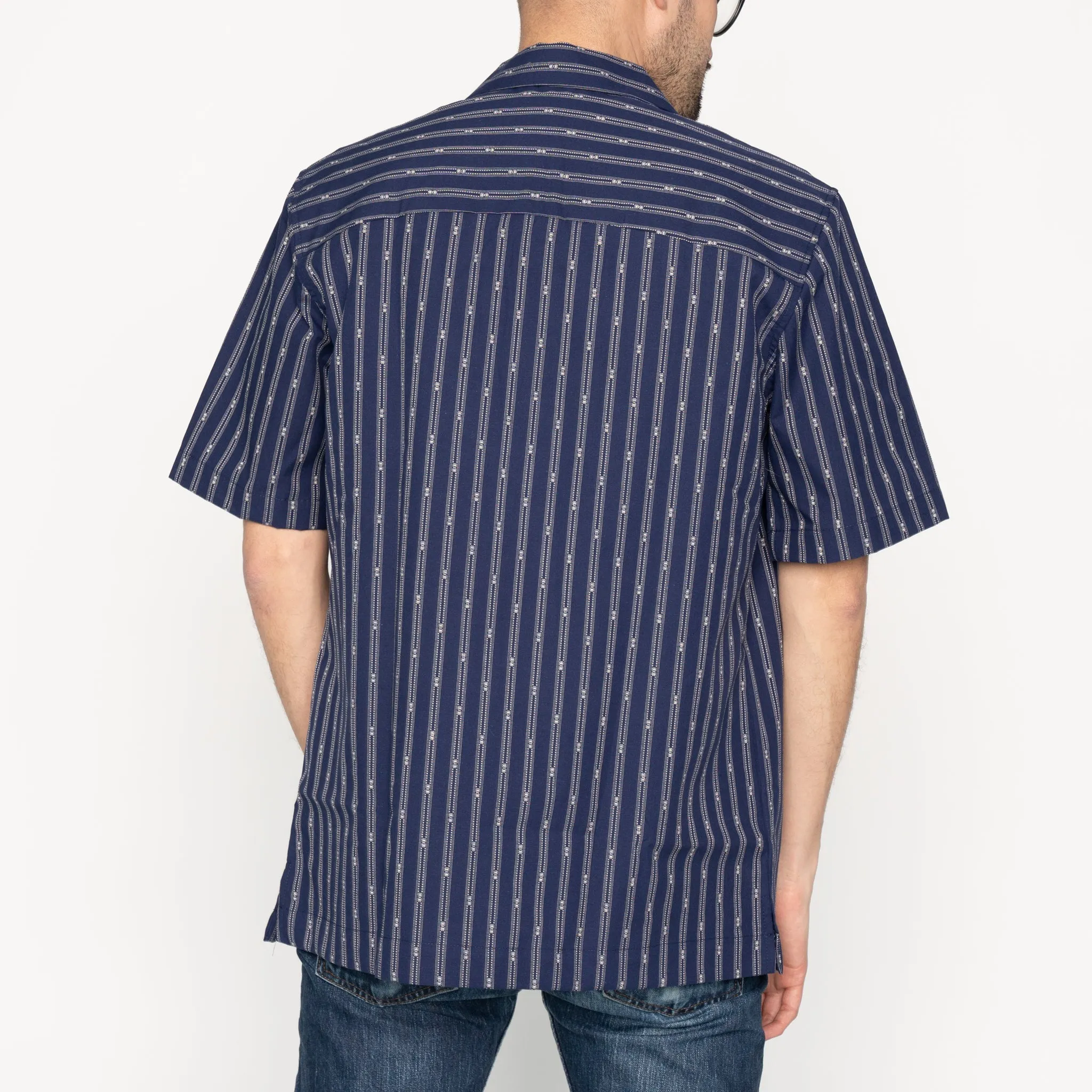 Aloha Shirt - Vintage Dobby Stripes - Navy