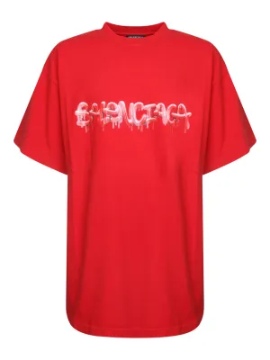 Balenciaga Graffiti Logo Printed Crewneck T-Shirt