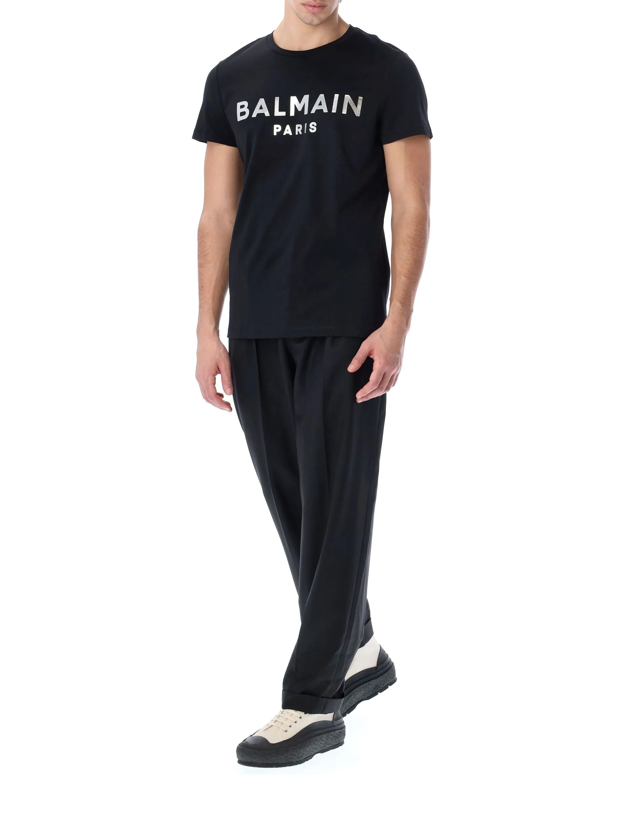 Balmain Logo Printed Crewneck T-Shirt