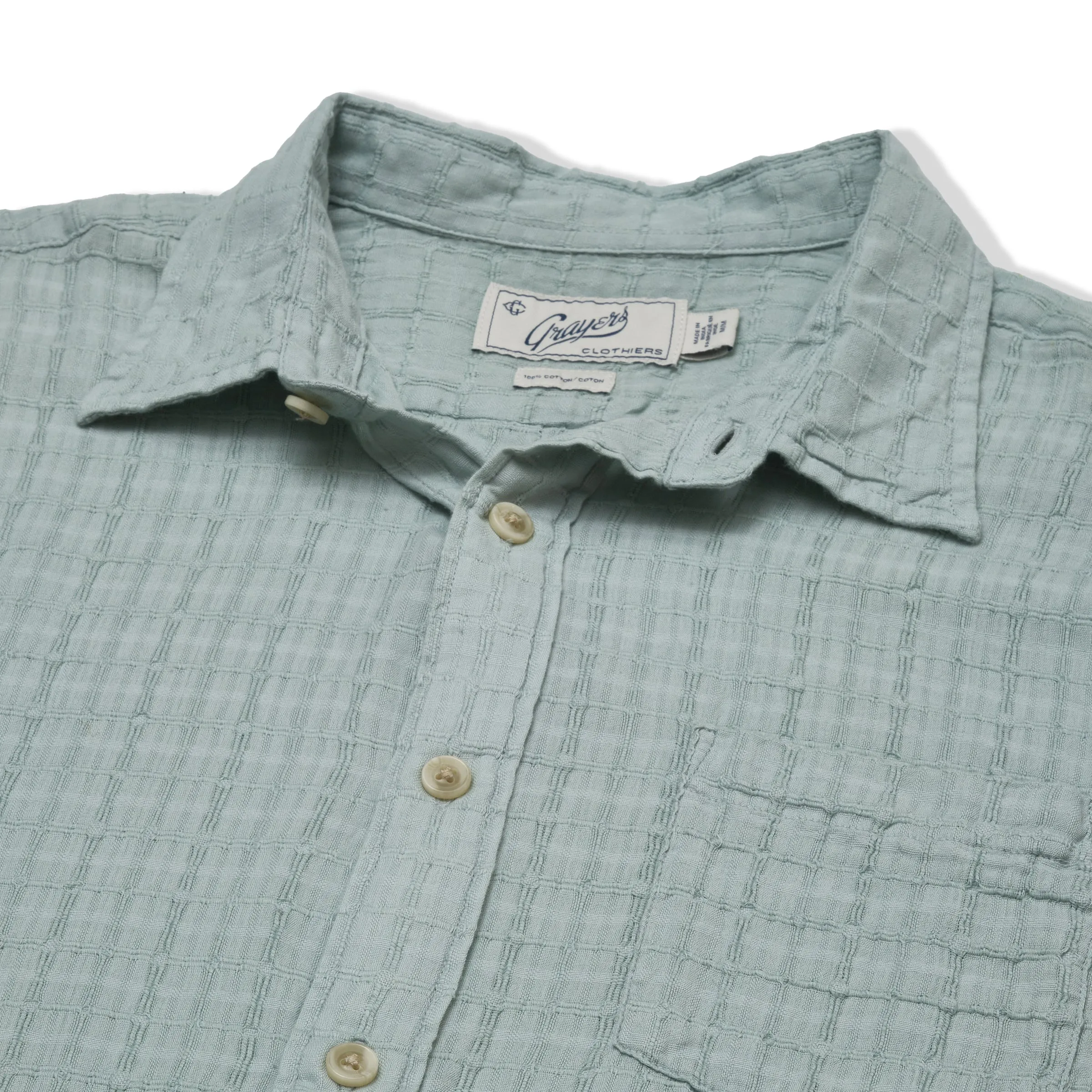 Bamboo Dobby Short Sleeve Shirt - Abyss
