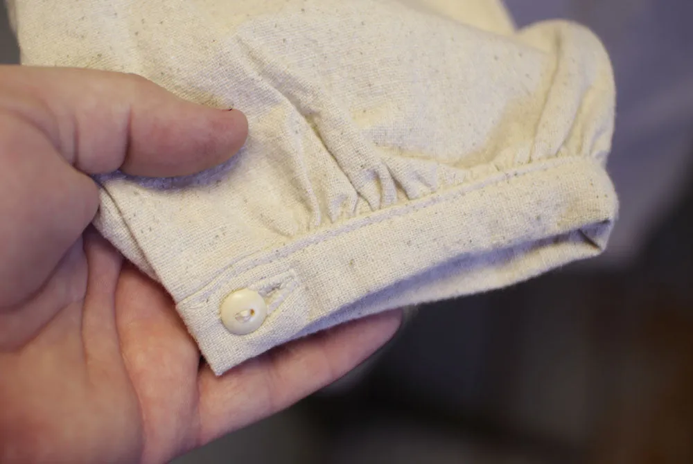 Banded Collar Shirt in Osnaburg