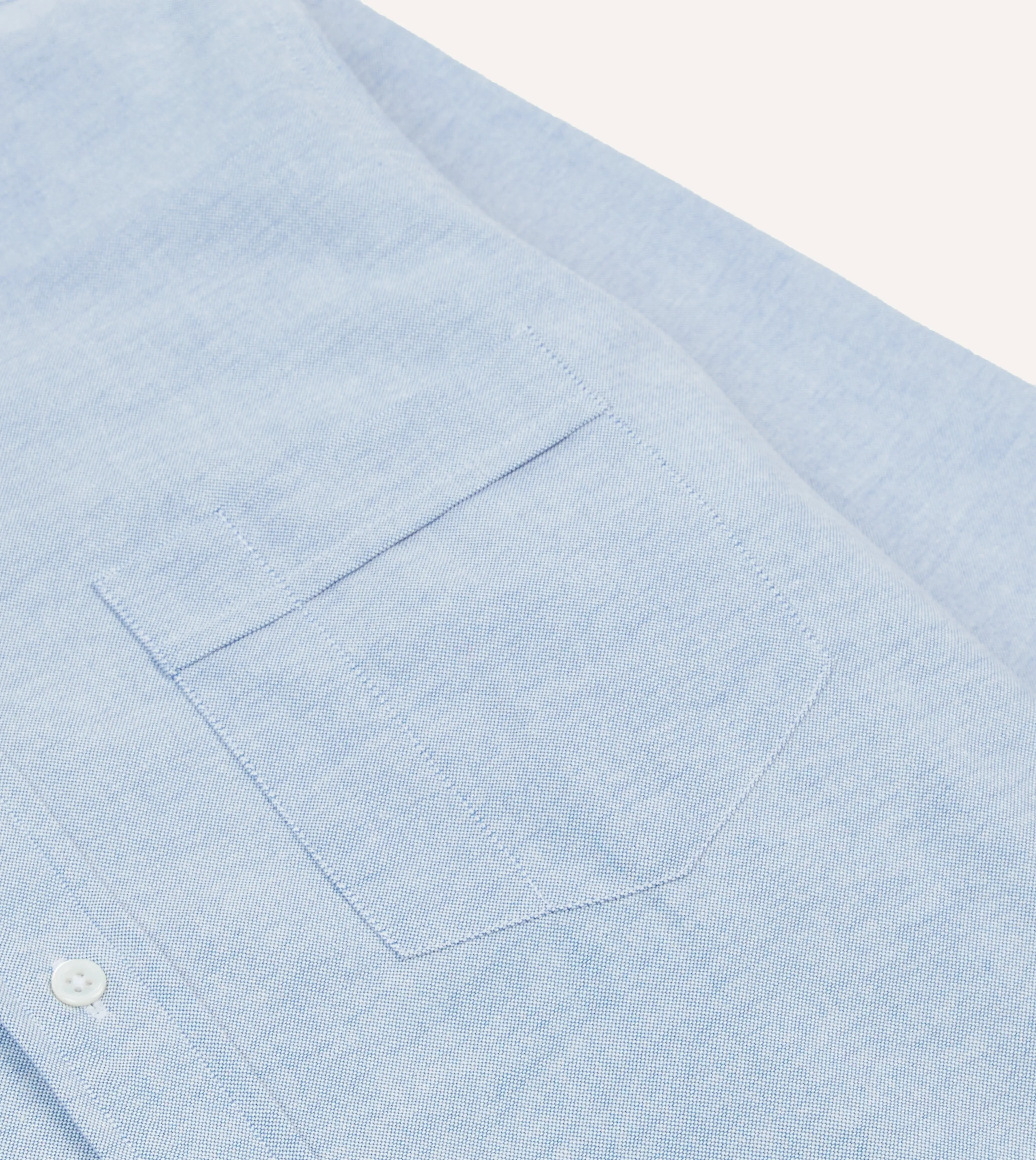 Blue Cotton Oxford Cloth Long Point Collar Shirt