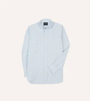 Blue Oxford Cloth Long Point Collar Work Shirt