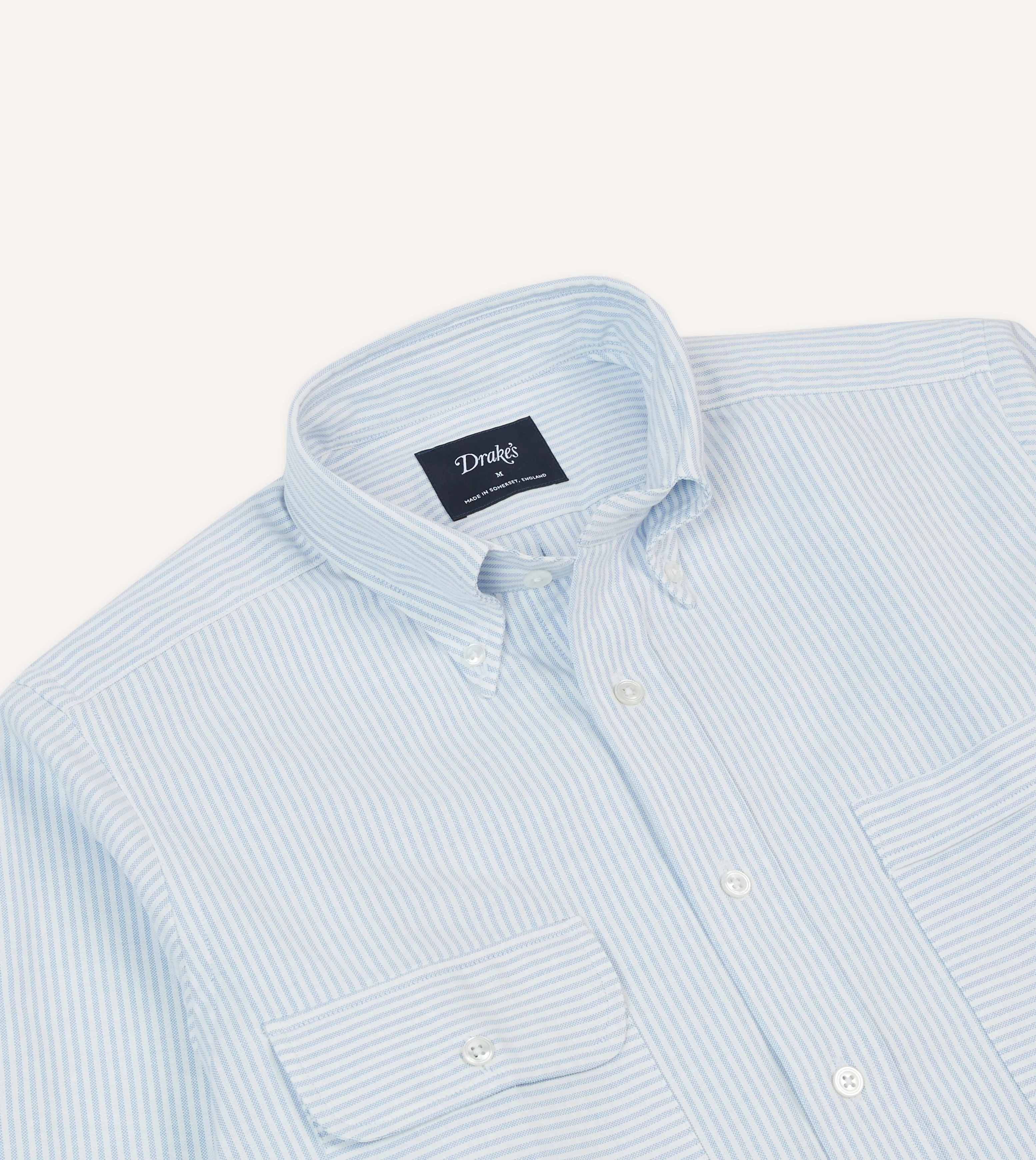 Blue Oxford Cloth Long Point Collar Work Shirt