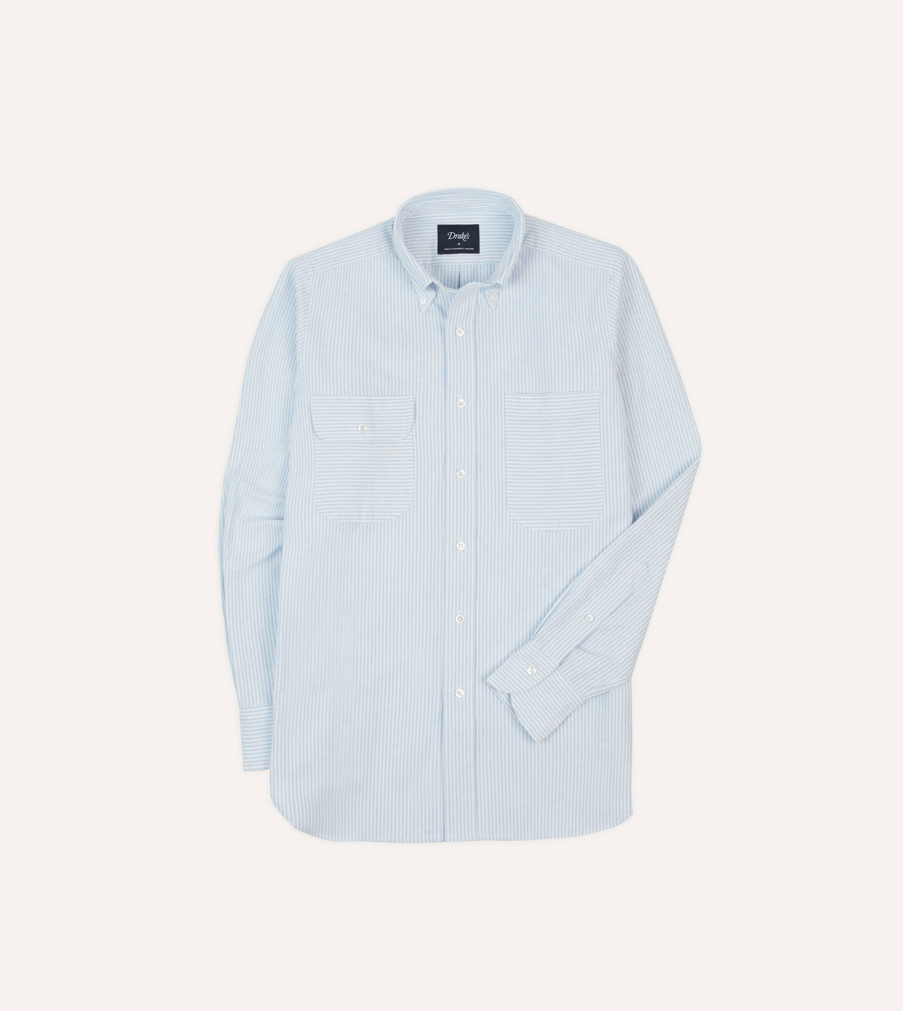Blue Oxford Cloth Long Point Collar Work Shirt