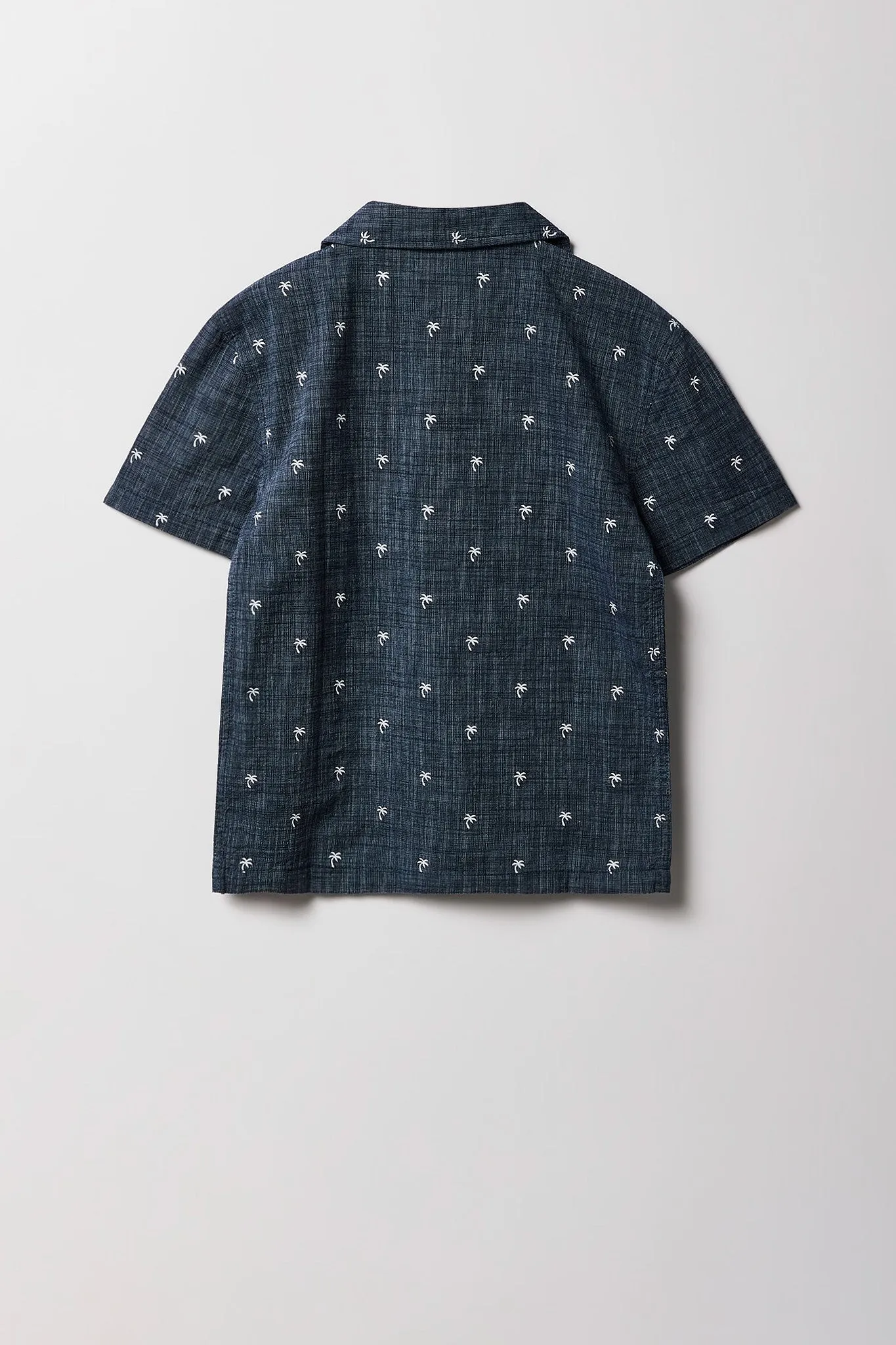 Boys Summer Print Button-Up Short Sleeve Top