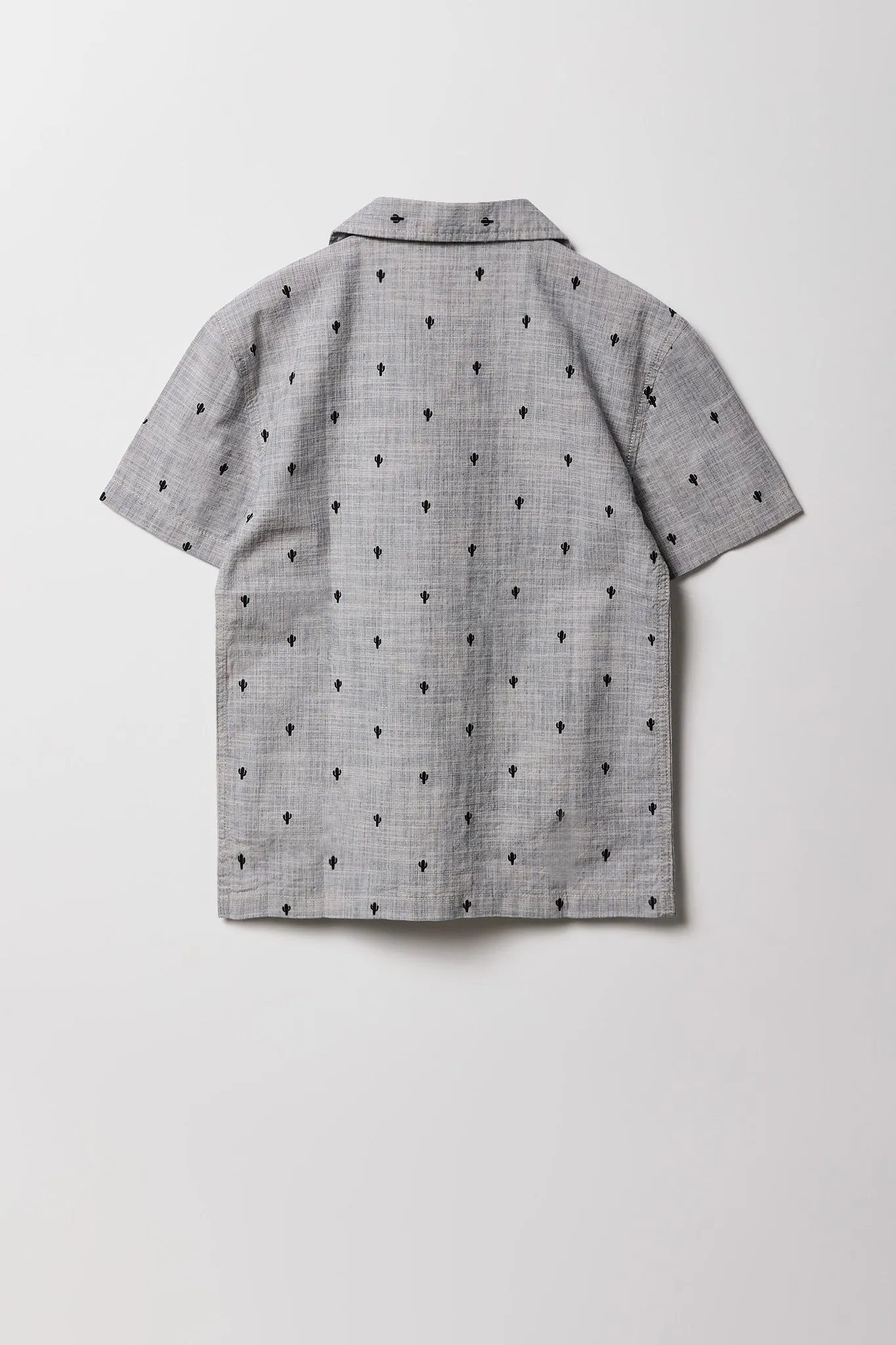 Boys Summer Print Button-Up Short Sleeve Top