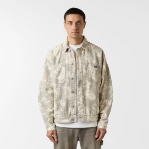 Canvas Camo Print Jacket | Beige
