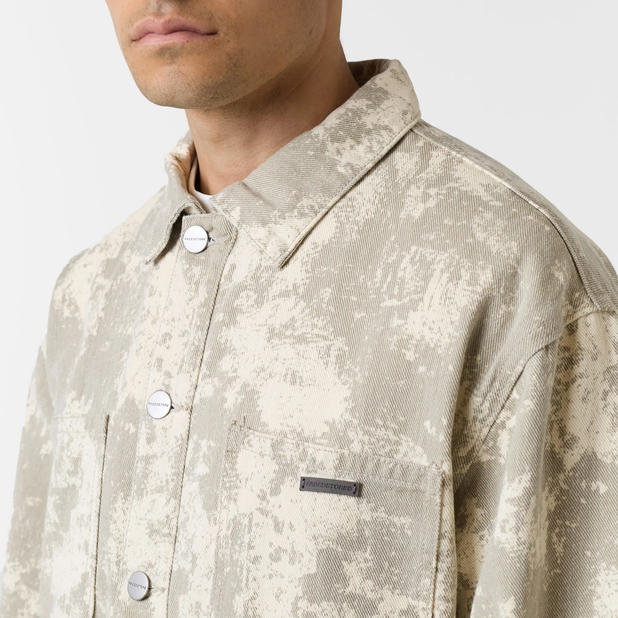 Canvas Camo Print Jacket | Beige