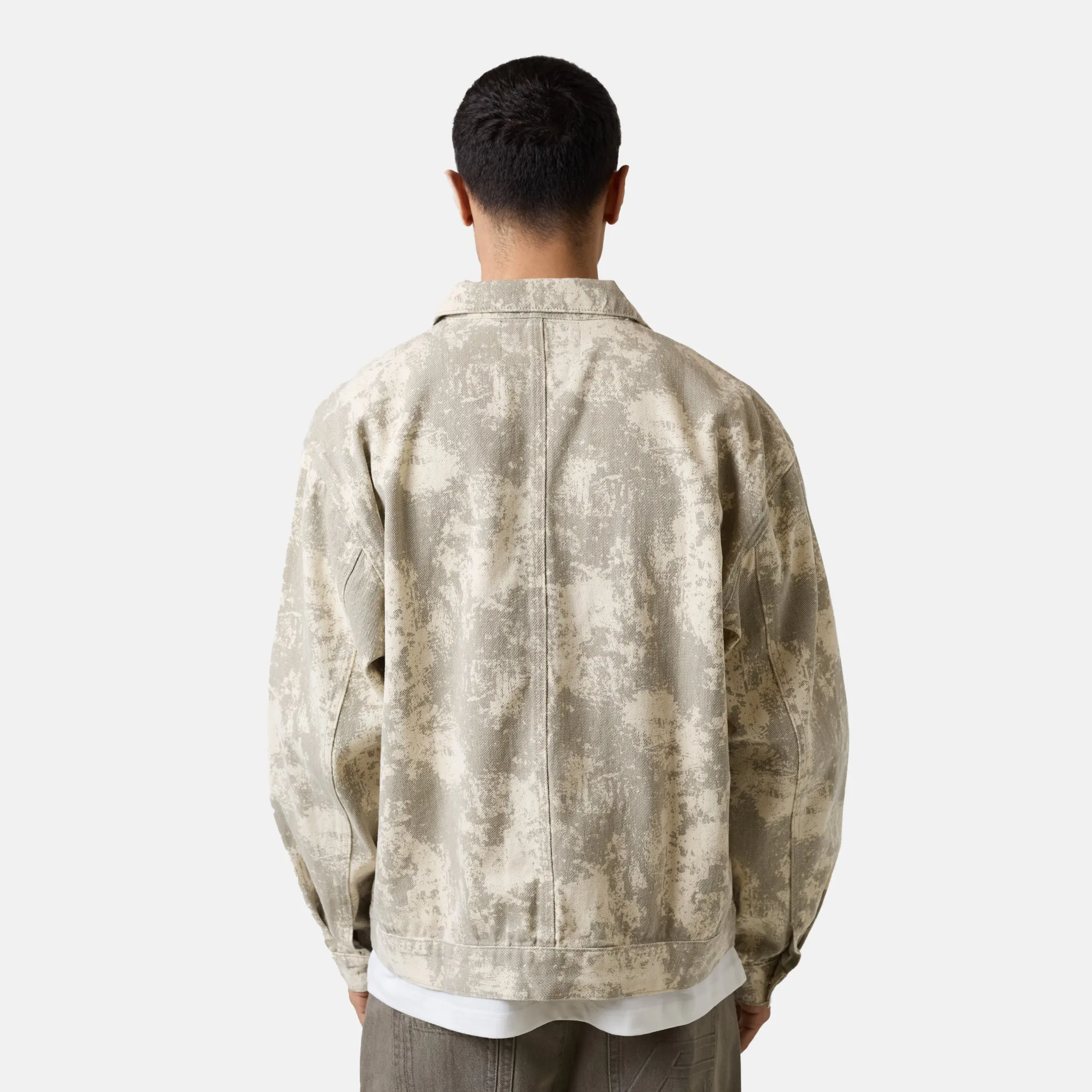 Canvas Camo Print Jacket | Beige