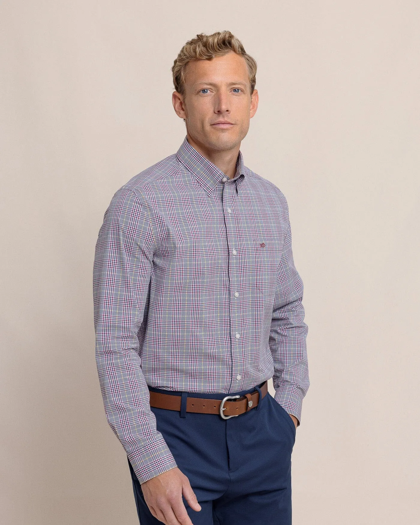 Charleston Brunswick Plaid Long Sleeve Sport Shirt
