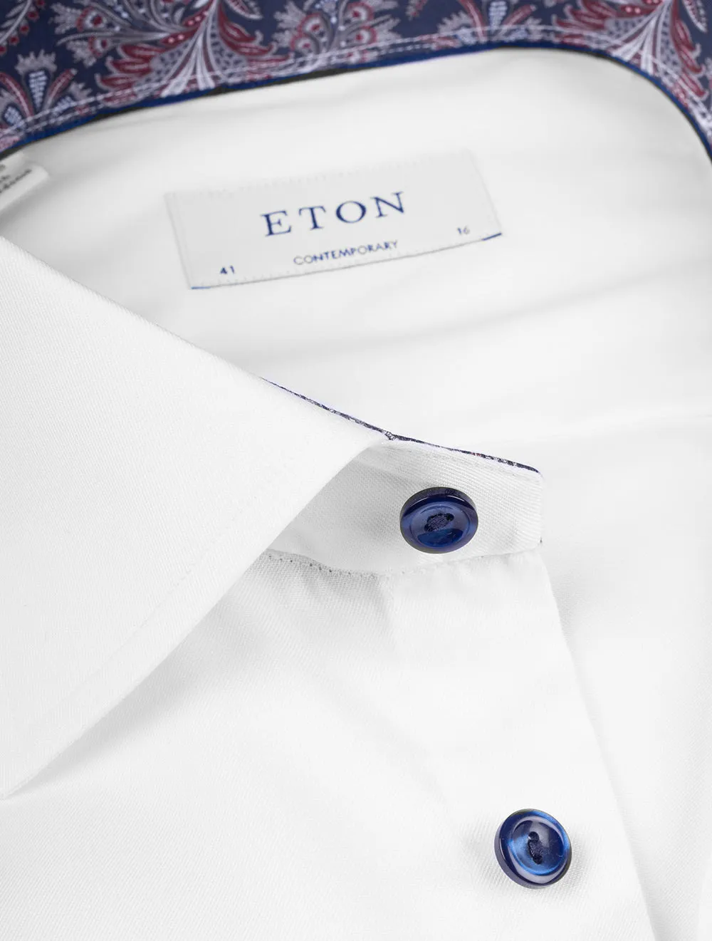 Contemporary Inlay with Contrast Button White