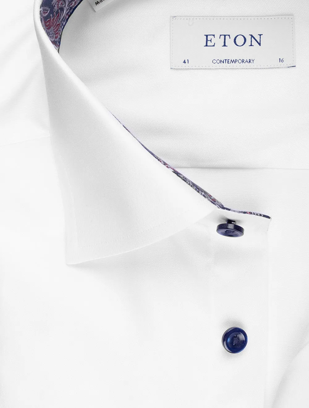 Contemporary Inlay with Contrast Button White