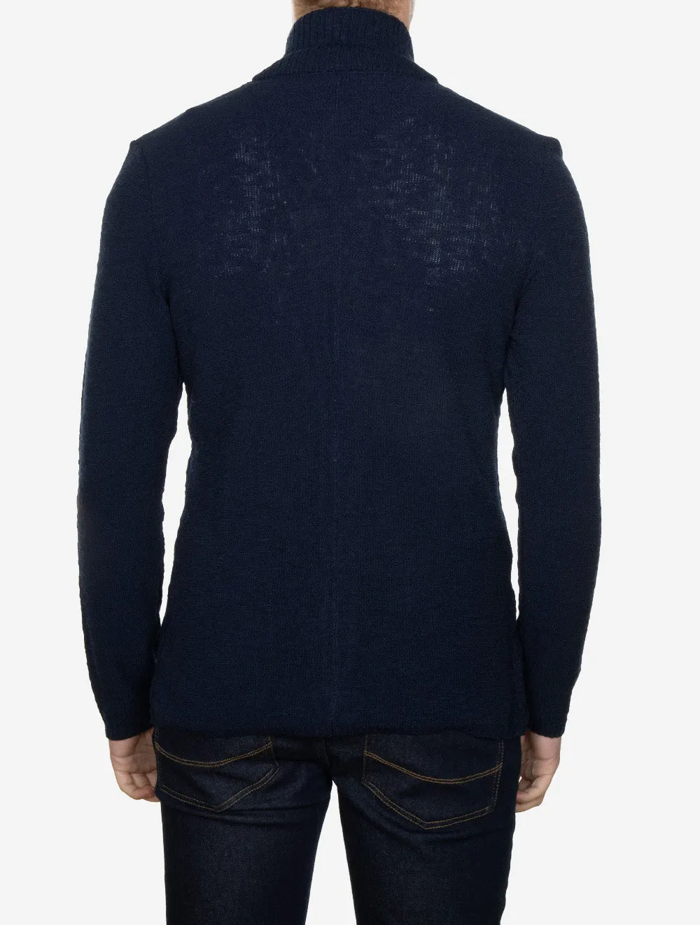 Cotton Knit Jacket Navy
