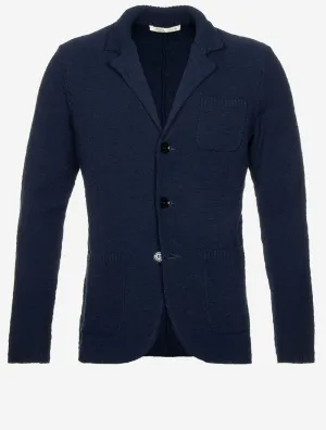Cotton Knit Jacket Navy