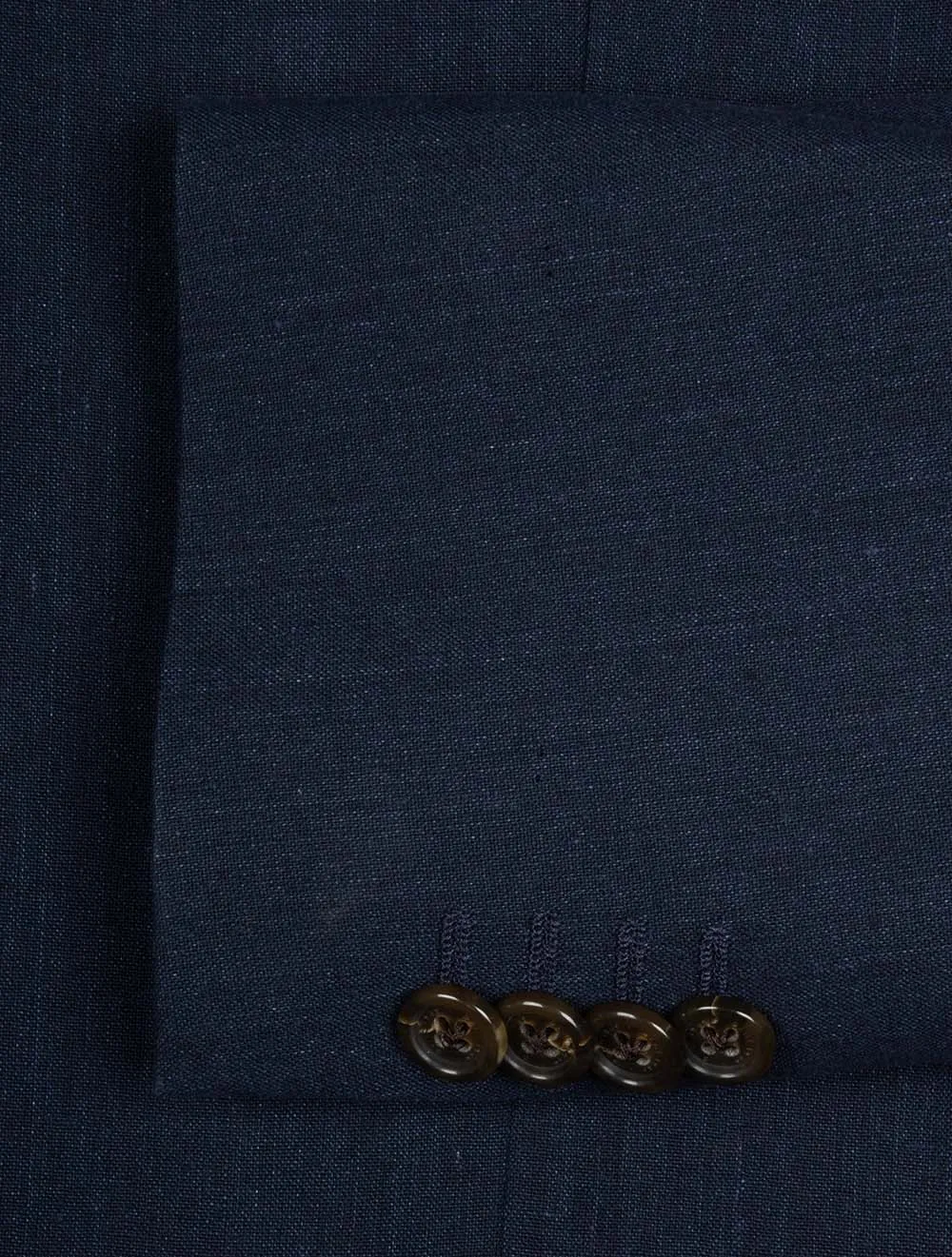 Cotton Linen Slim Fit Suit Jacket Evening Blue