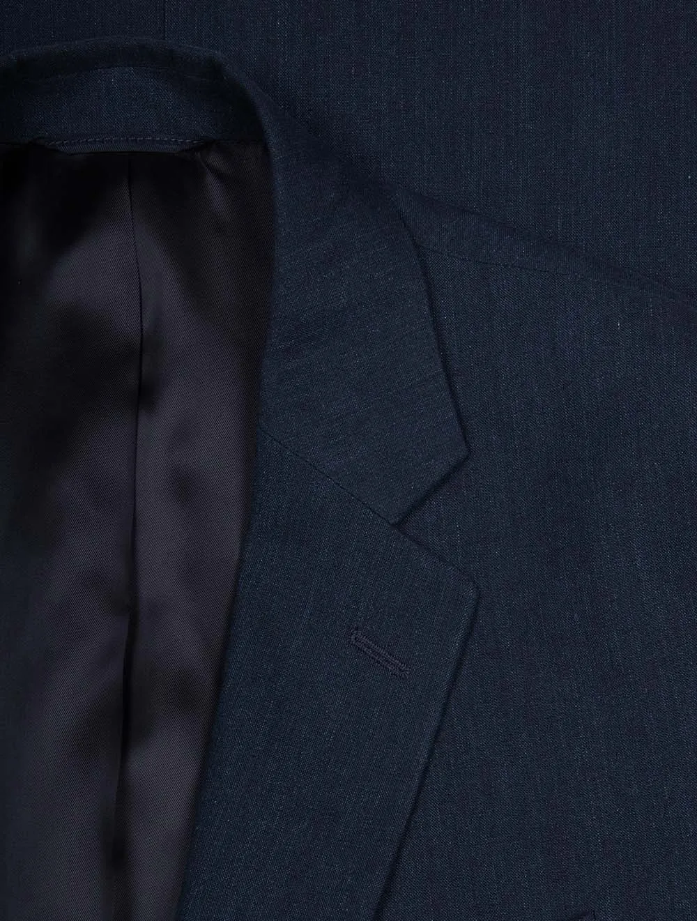 Cotton Linen Slim Fit Suit Jacket Evening Blue