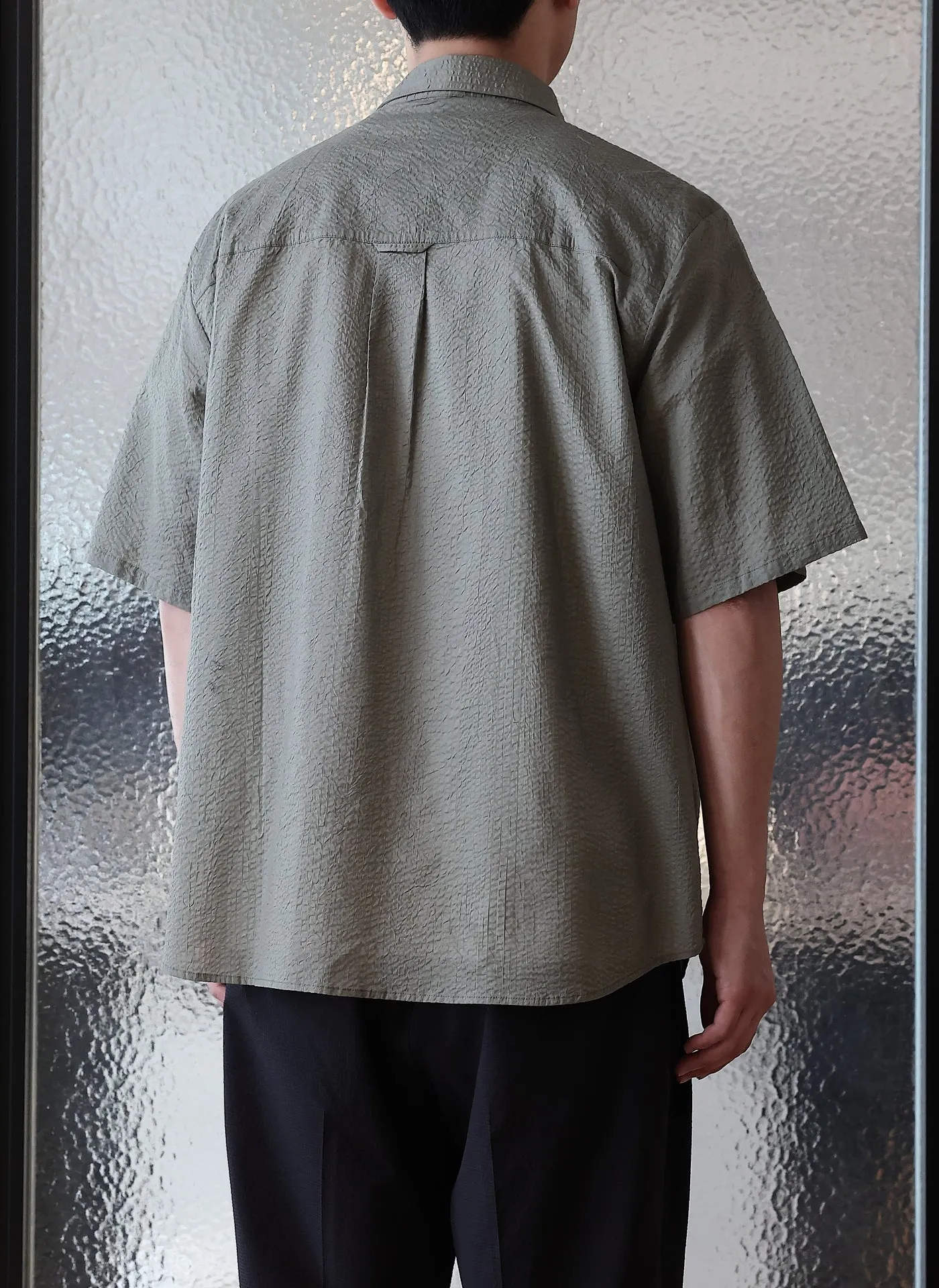 Cotton Seersuckers Short Sleeves Shirt