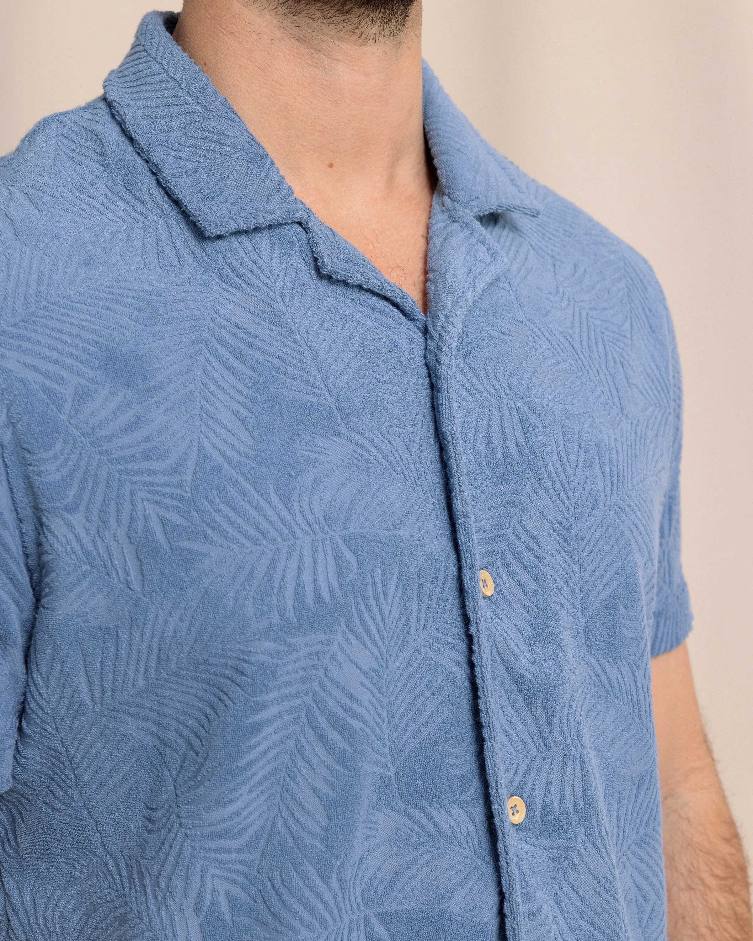 Crystal Beach Terry Short Sleeve Camp Shirt