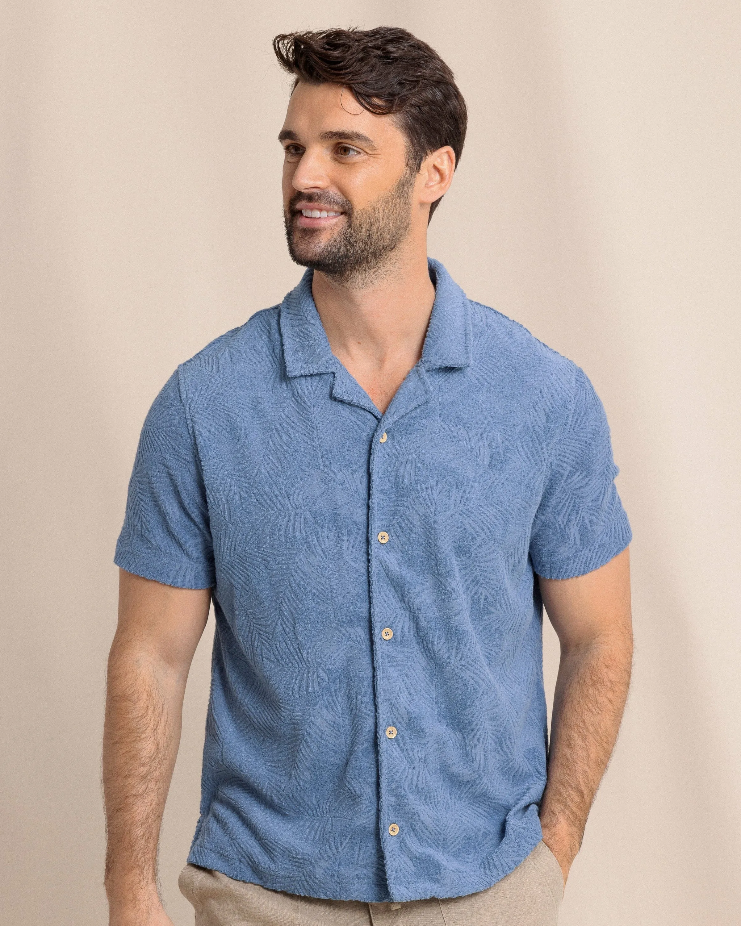 Crystal Beach Terry Short Sleeve Camp Shirt