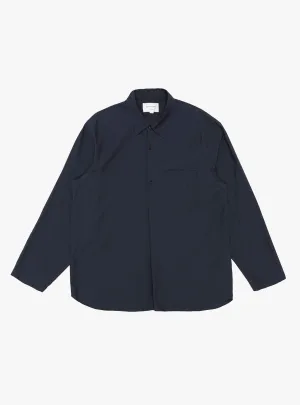 Cupro Mixed Pullover Shirt Navy
