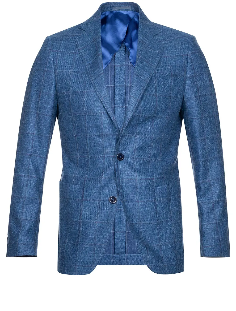 DelFino Check Jacket Blue