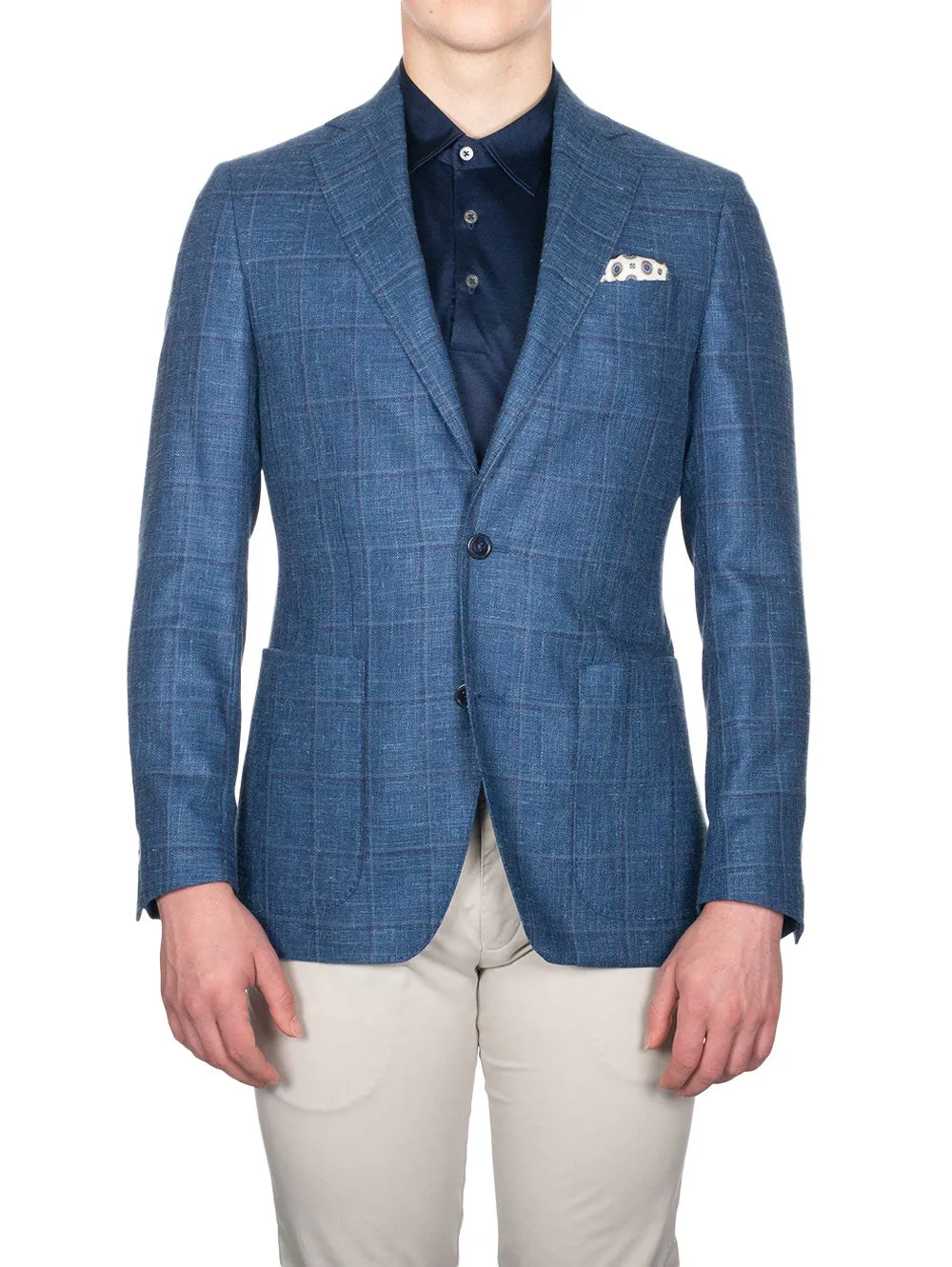DelFino Check Jacket Blue