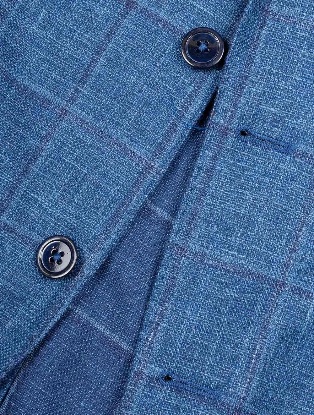 DelFino Check Jacket Blue