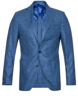 DelFino Check Jacket Blue