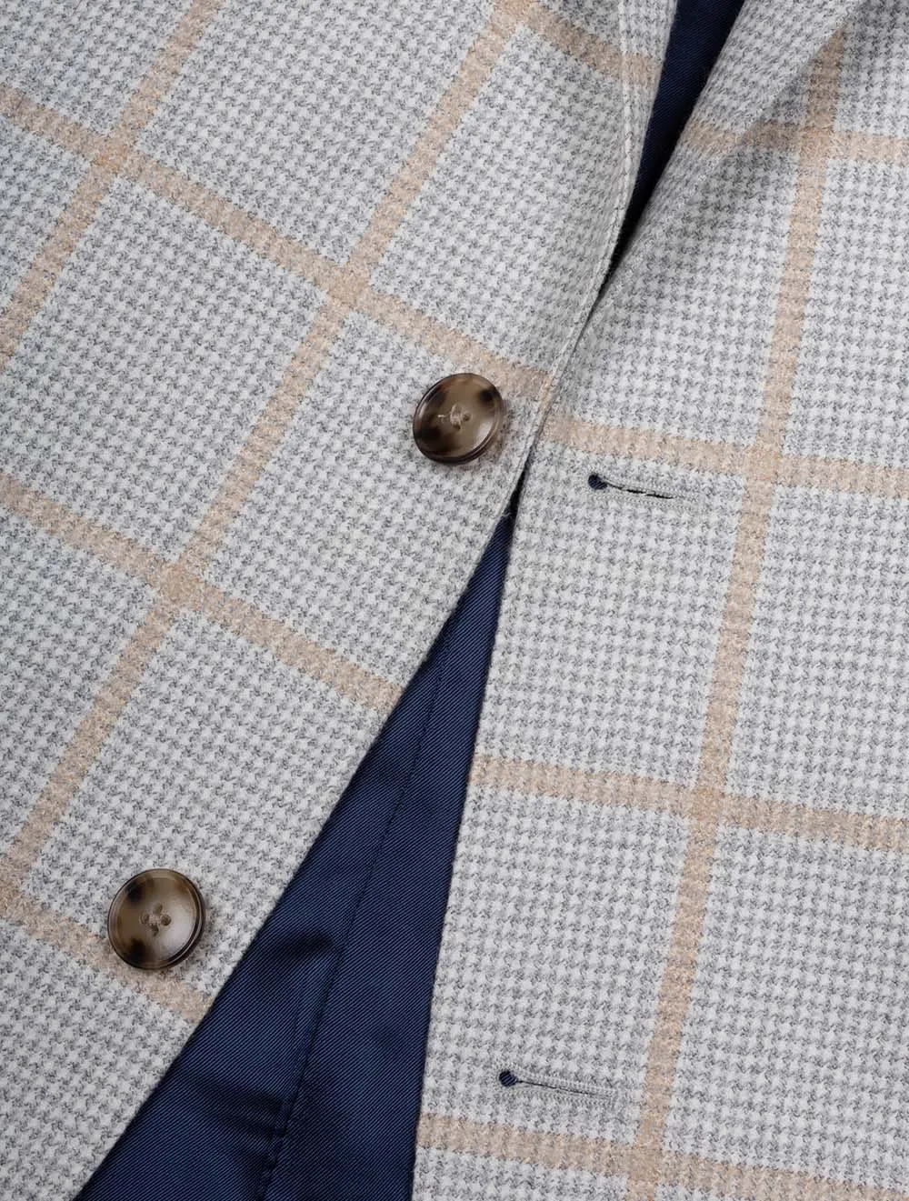 Delfino Check Jacket Light Grey