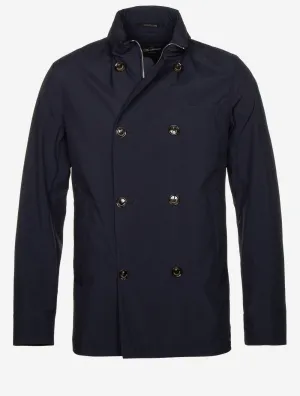 Double Breasted Light Rain Jacket Navy