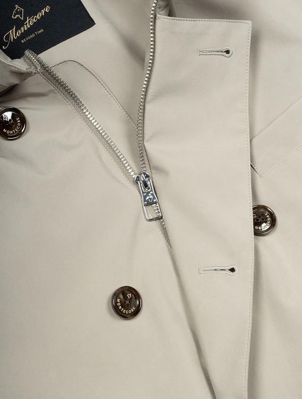 Double Breasted Light Rain Jacket Taupe