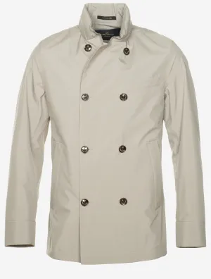 Double Breasted Light Rain Jacket Taupe