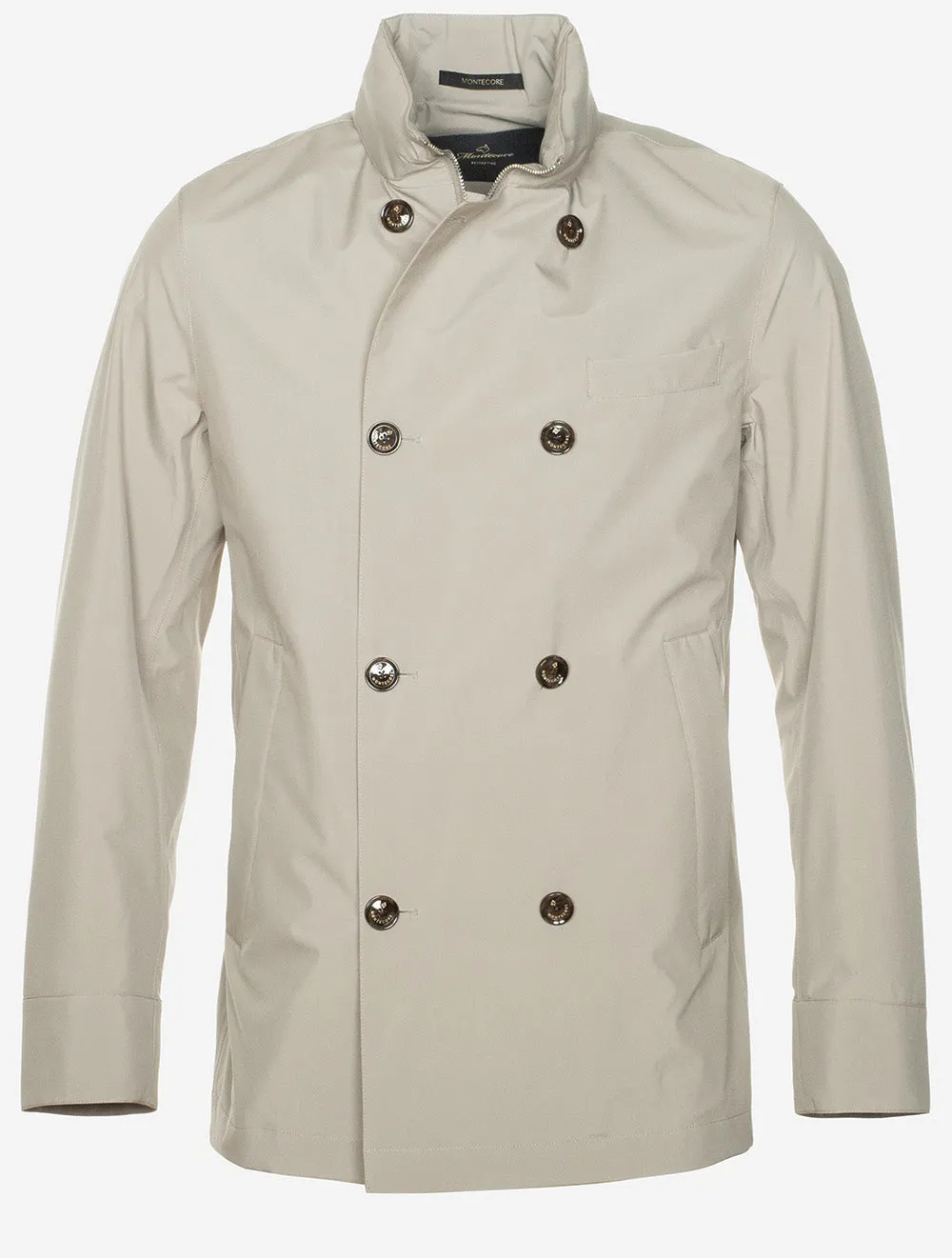 Double Breasted Light Rain Jacket Taupe