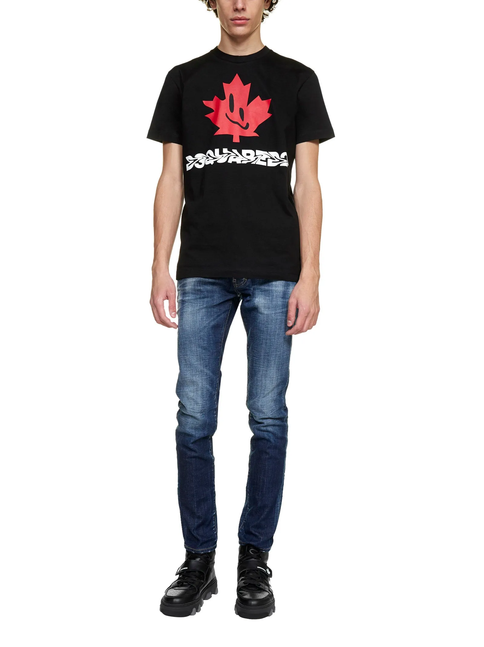 Dsquared2 Maple Leaf Logo Printed T-Shirt
