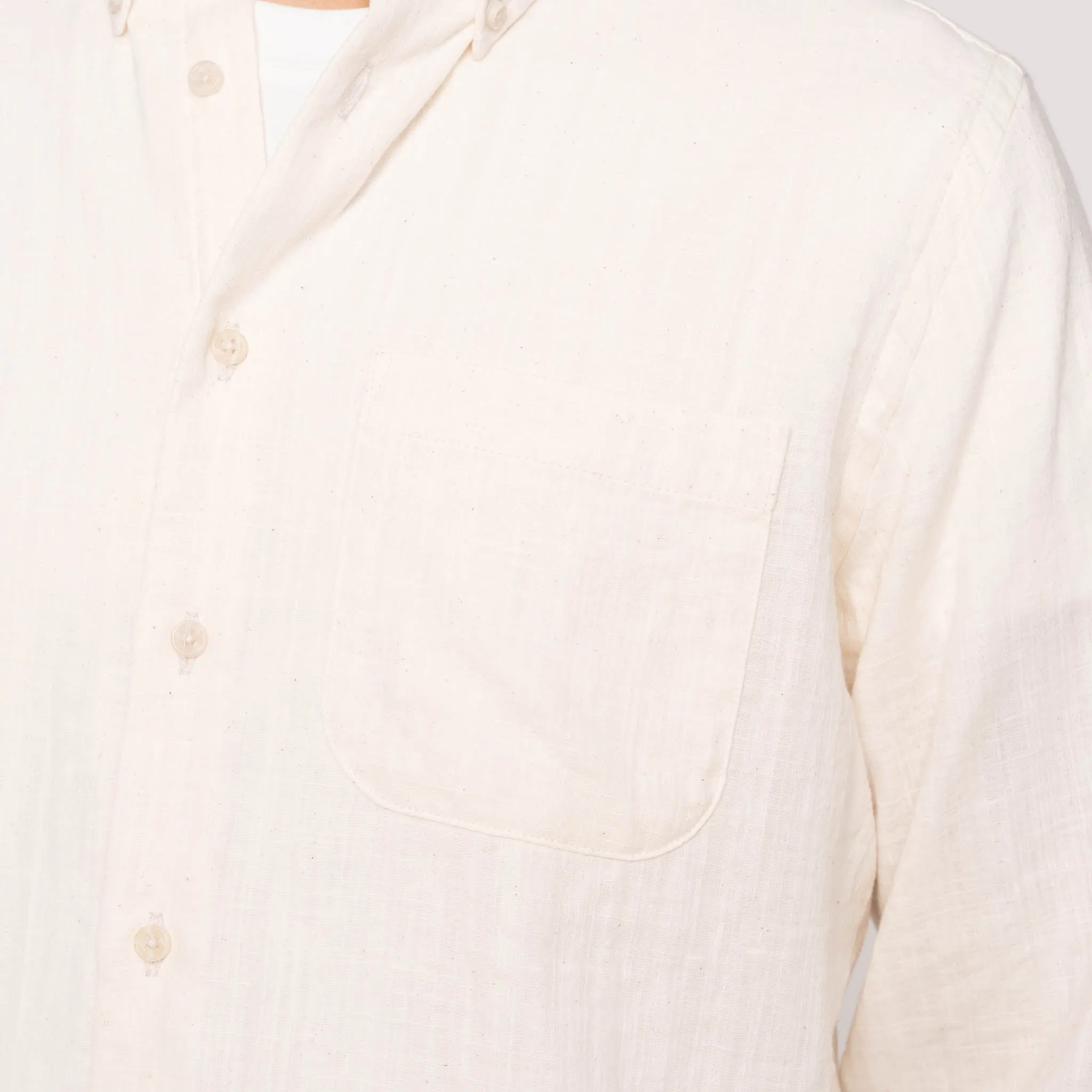 Easy Shirt - Double Weave Slub Gauze- White