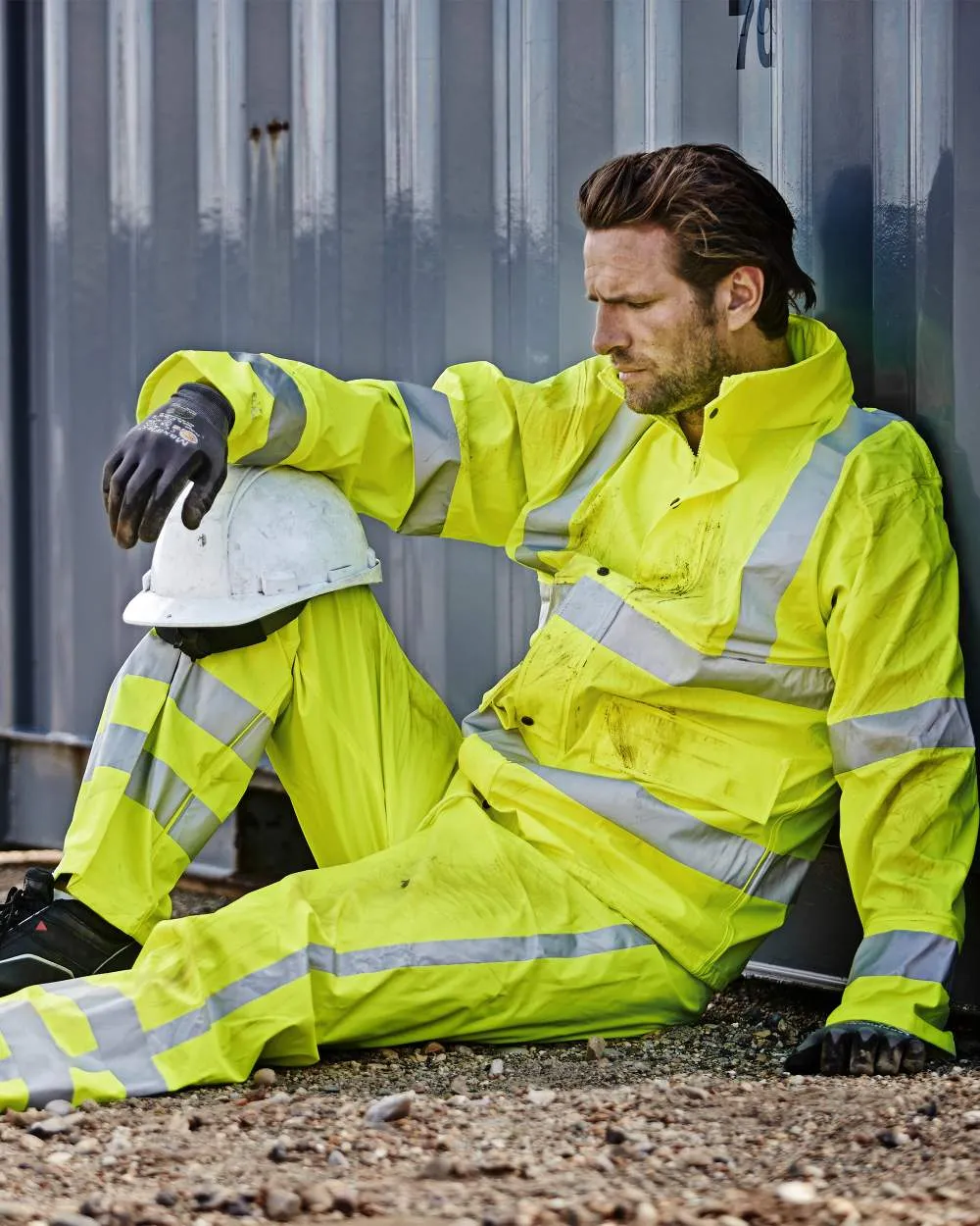 Elka Mens Dry Zone Visible Hi-Vis Rain Jacket