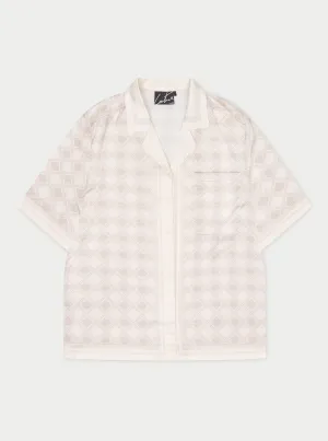 EMBLEM PRINT SHIRT - BEIGE