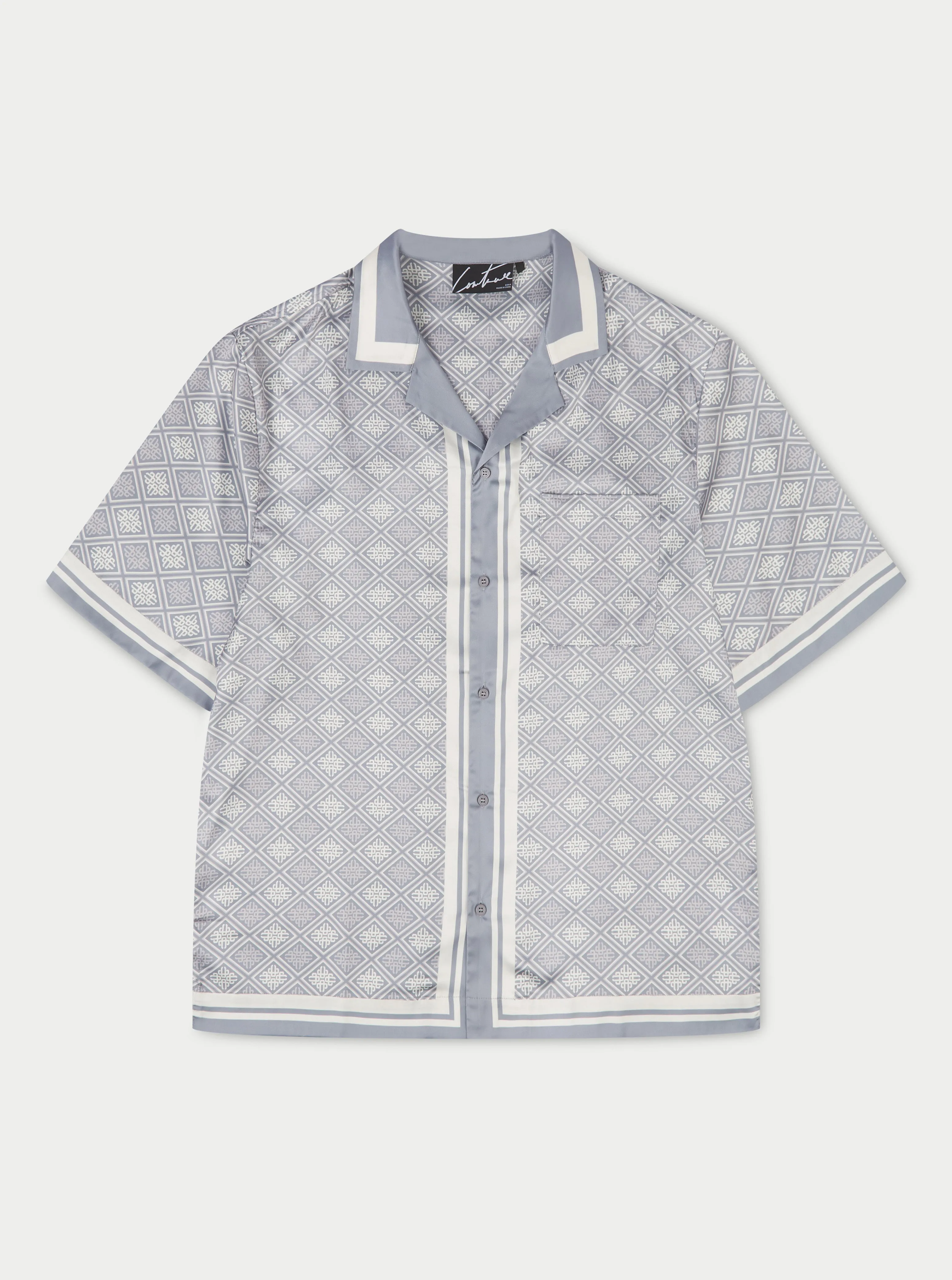 EMBLEM PRINT SHIRT - GREY
