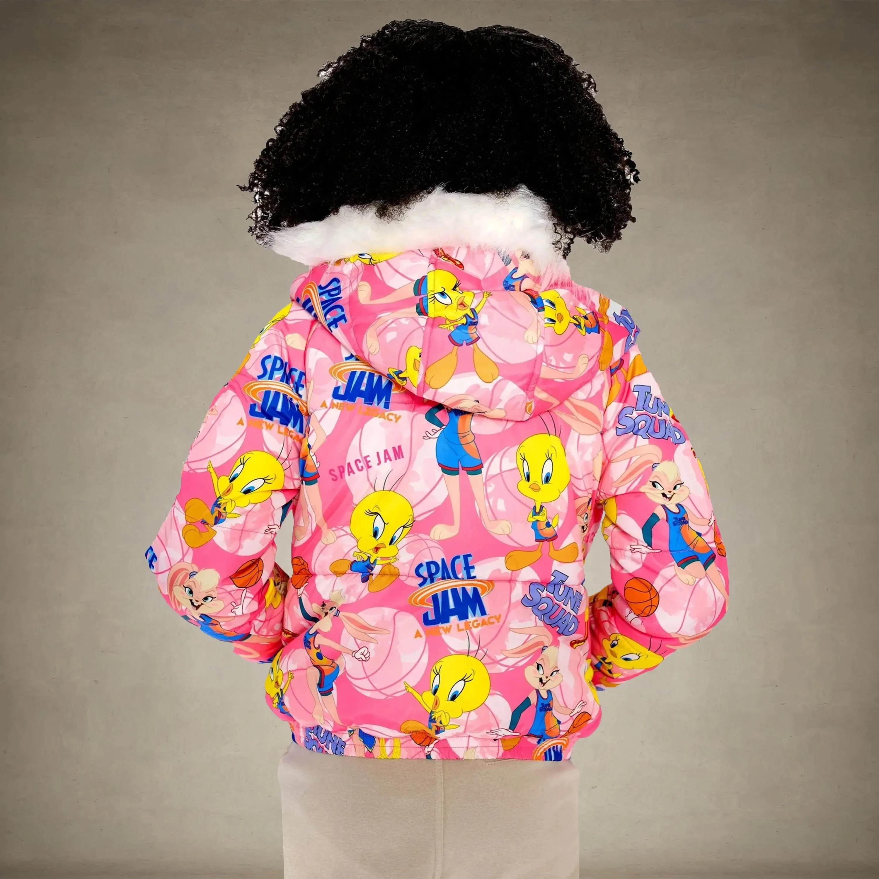 Girl's Heavy Quilted Puffer in New Looney Mash Jacket - FINAL SALE