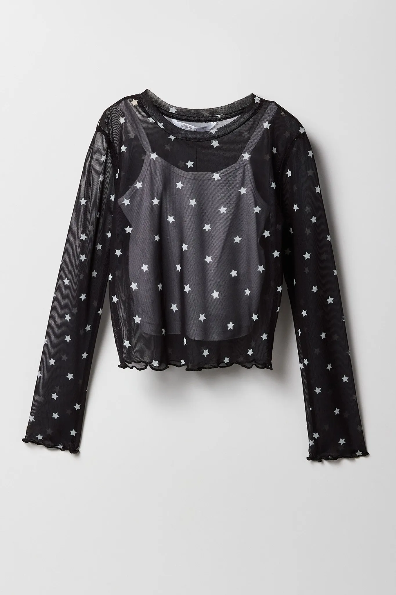 Girls Mesh Long Sleeve Top & Cami 2 Piece Set