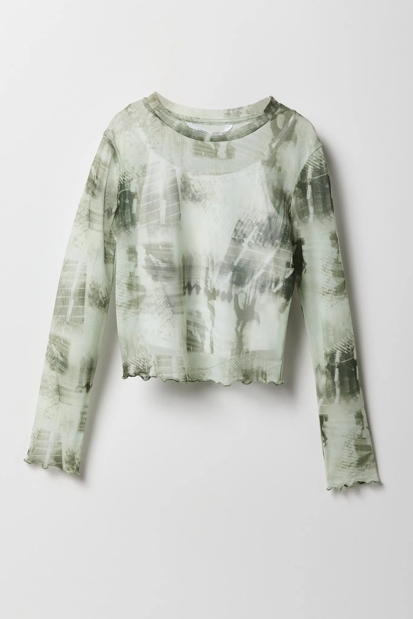 Girls Mesh Long Sleeve Top & Cami 2 Piece Set