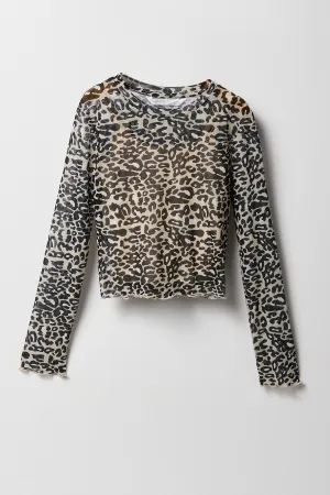 Girls Mesh Long Sleeve Top & Cami 2 Piece Set