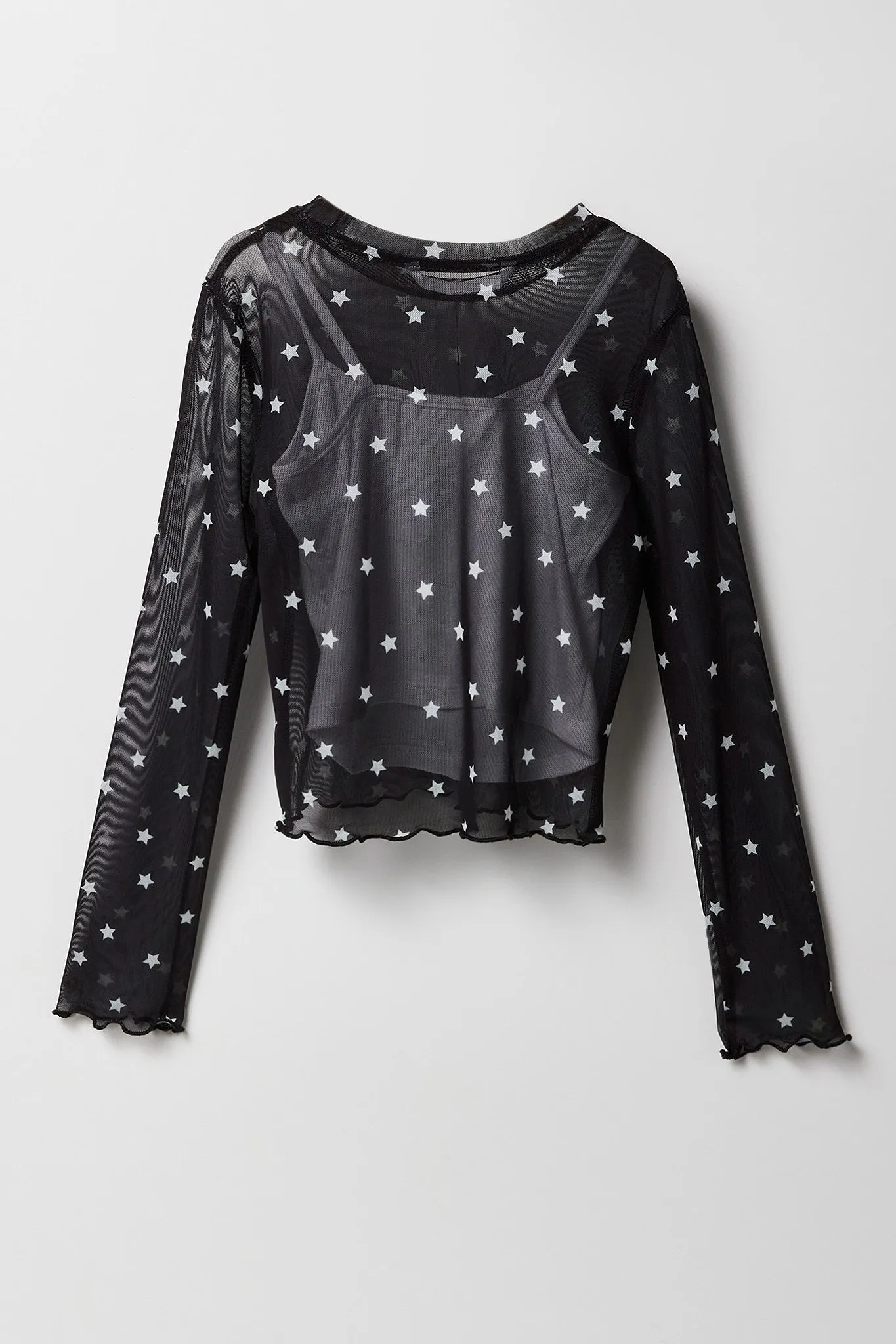 Girls Mesh Long Sleeve Top & Cami 2 Piece Set