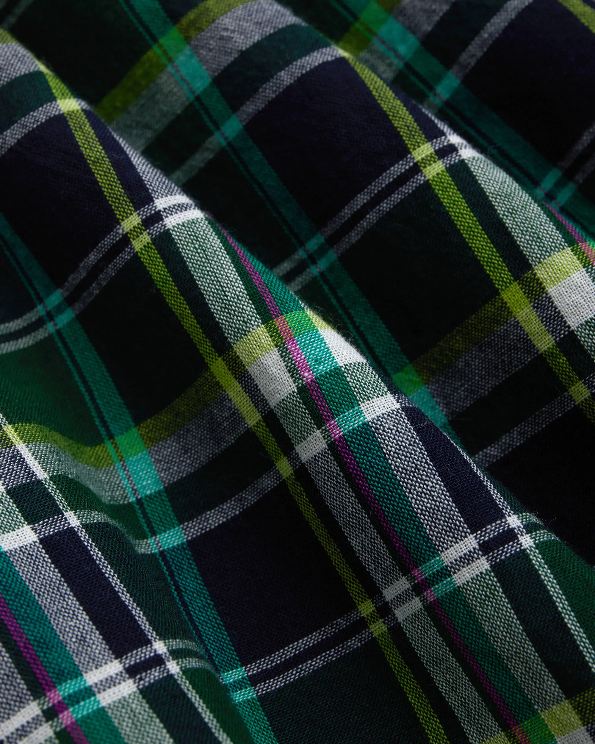 GREEN/NAVY MADRAS SHIRT
