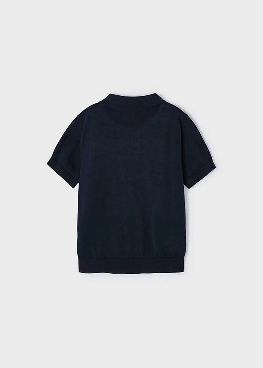 Henry Boys Knit Polo Shirt - Navy