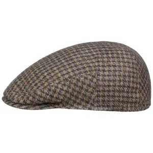 Houndstooth Tweed Driver Flat Cap by Stetson